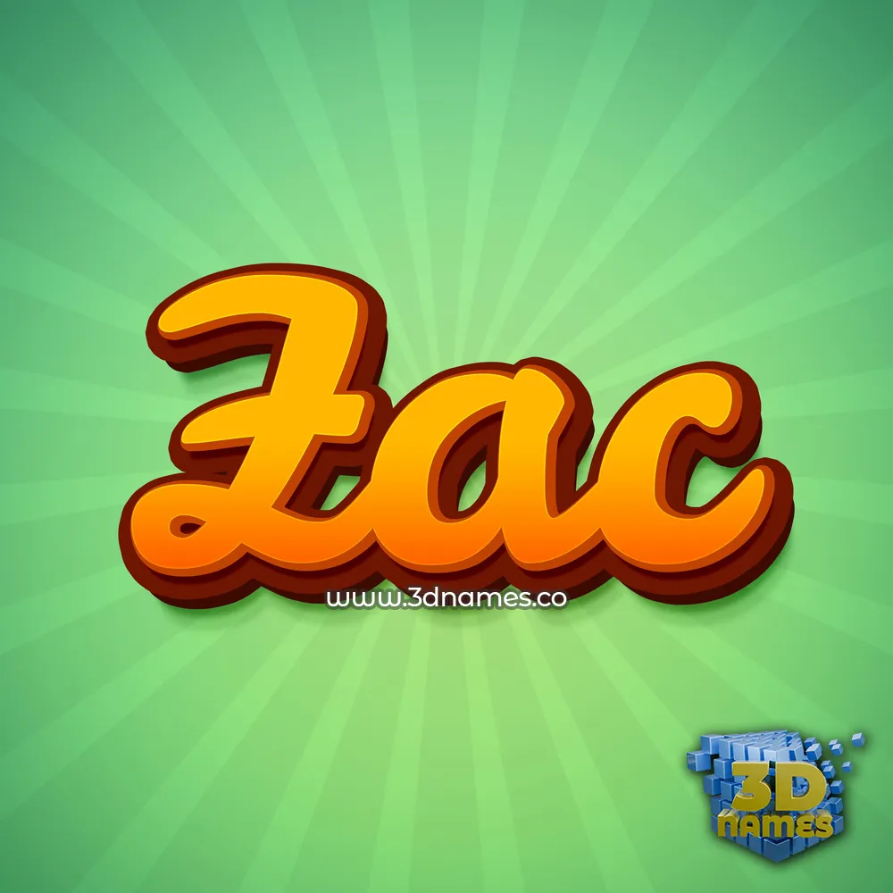 zac in Green Rays style - 3D name wallpaper