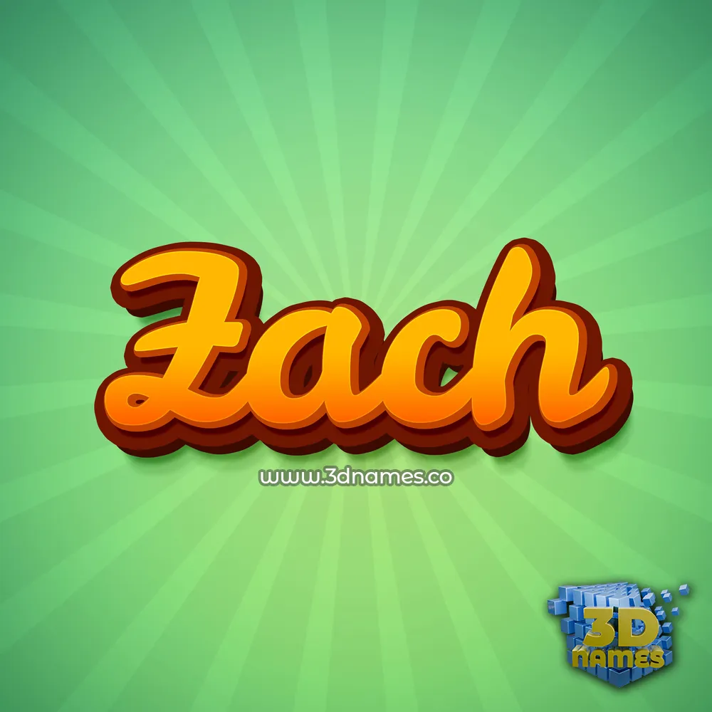 zach in Green Rays style - 3D name wallpaper