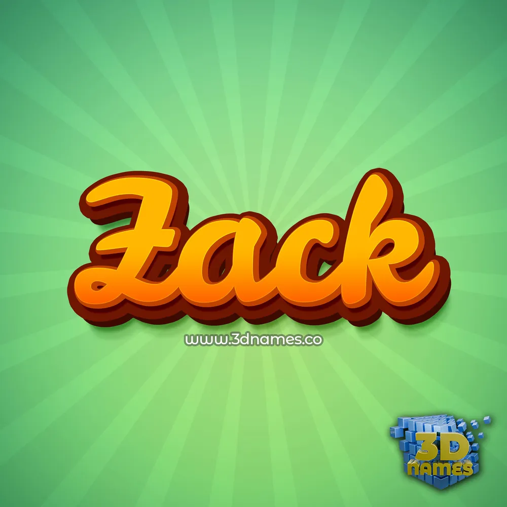 zack in Green Rays style - 3D name wallpaper