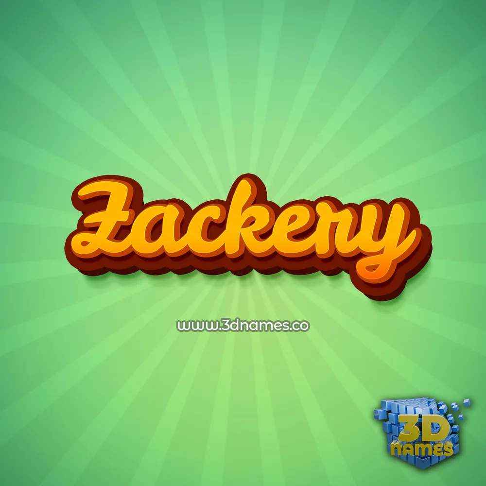 zackery in Green Rays style - 3D name wallpaper