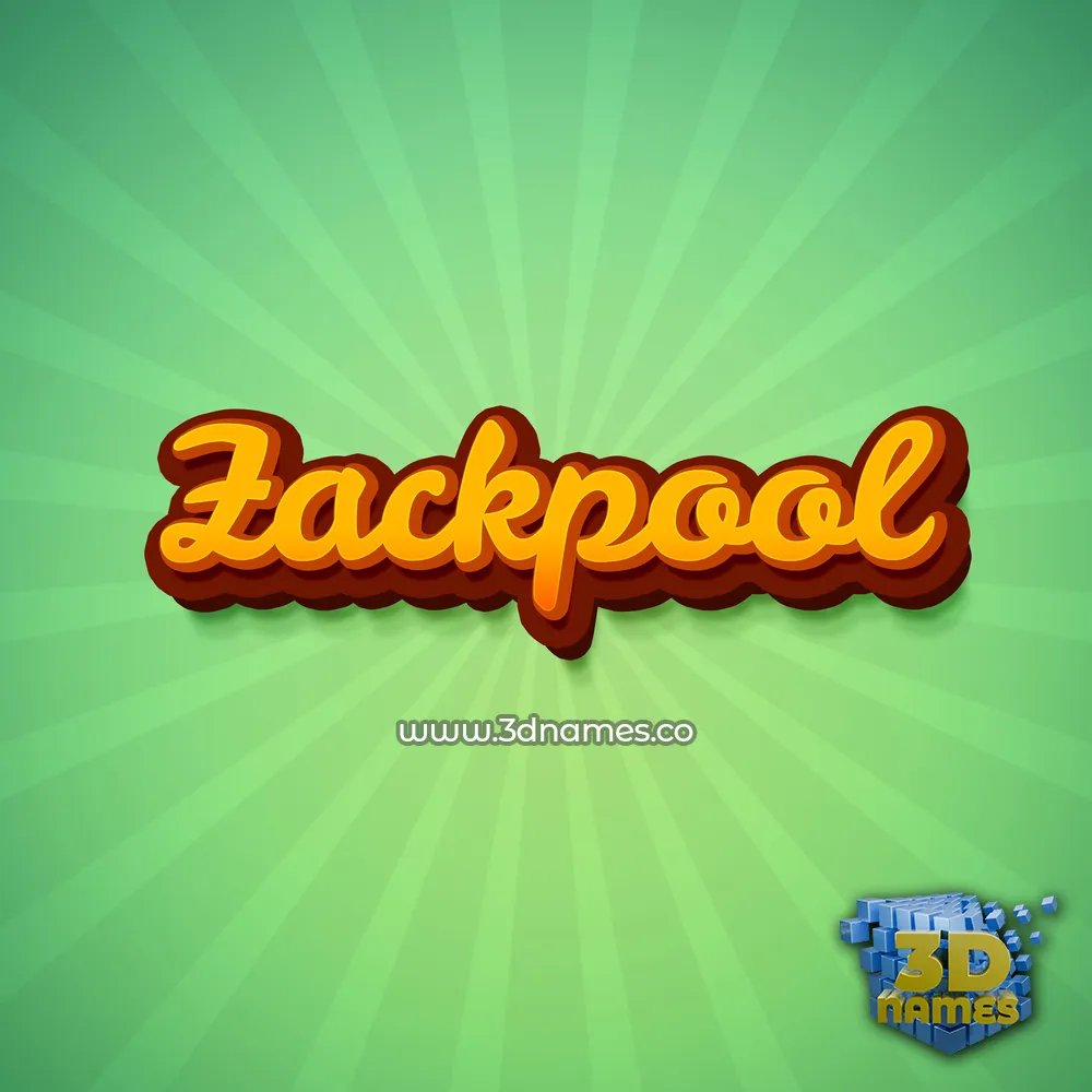 zackpool in Green Rays style - 3D name wallpaper