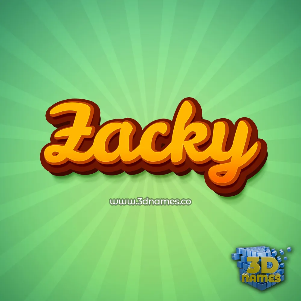 zacky in Green Rays style - 3D name wallpaper