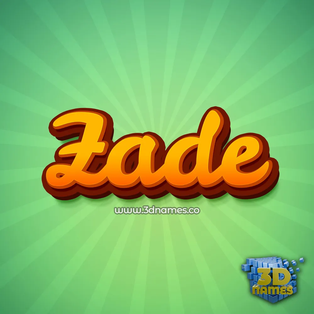 zade in Green Rays style - 3D name wallpaper