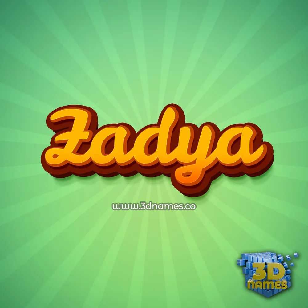 zadya in Green Rays style - 3D name wallpaper