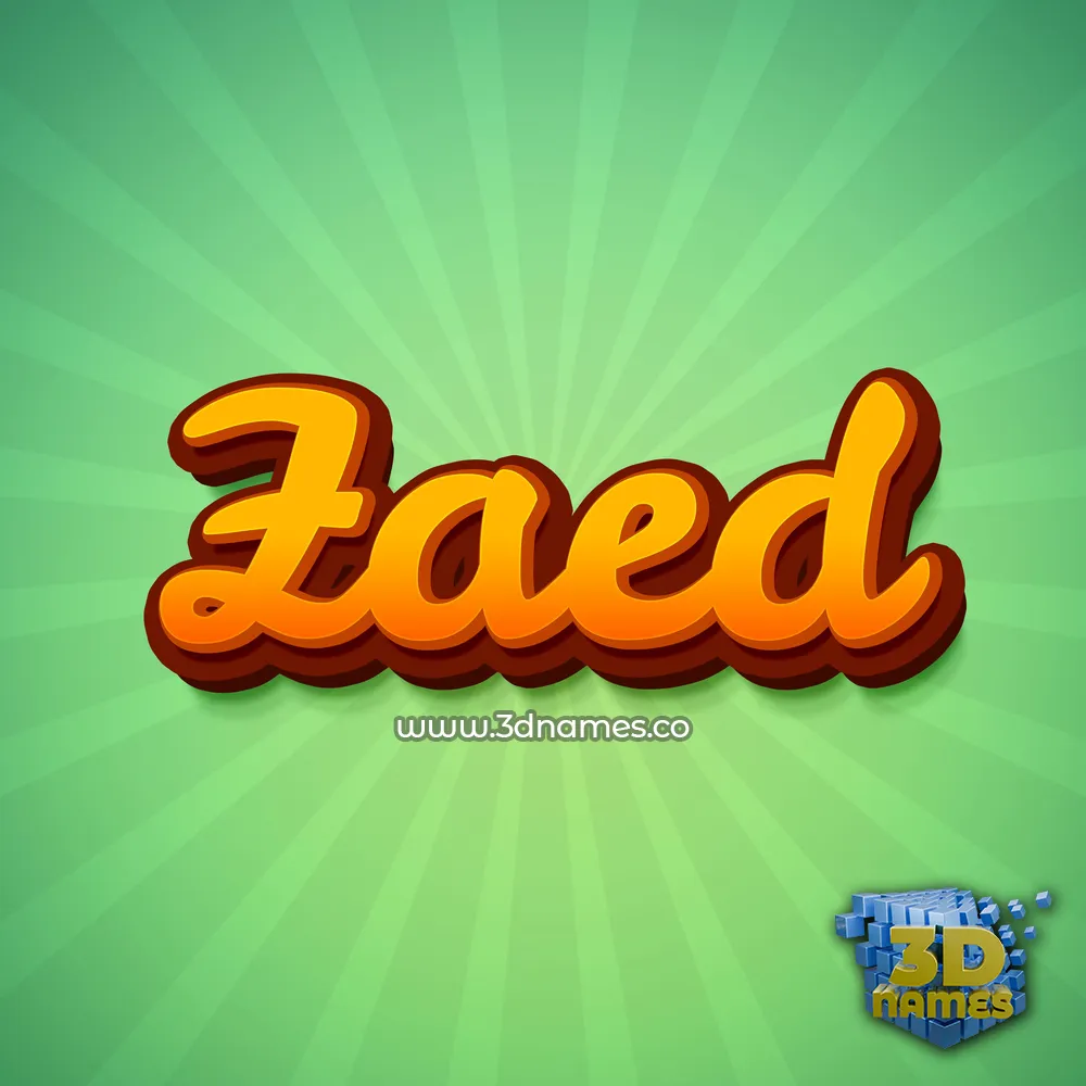 zaed in Green Rays style - 3D name wallpaper