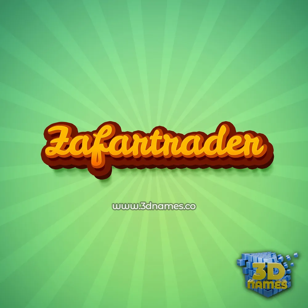 zafartrader in Green Rays style - 3D name wallpaper