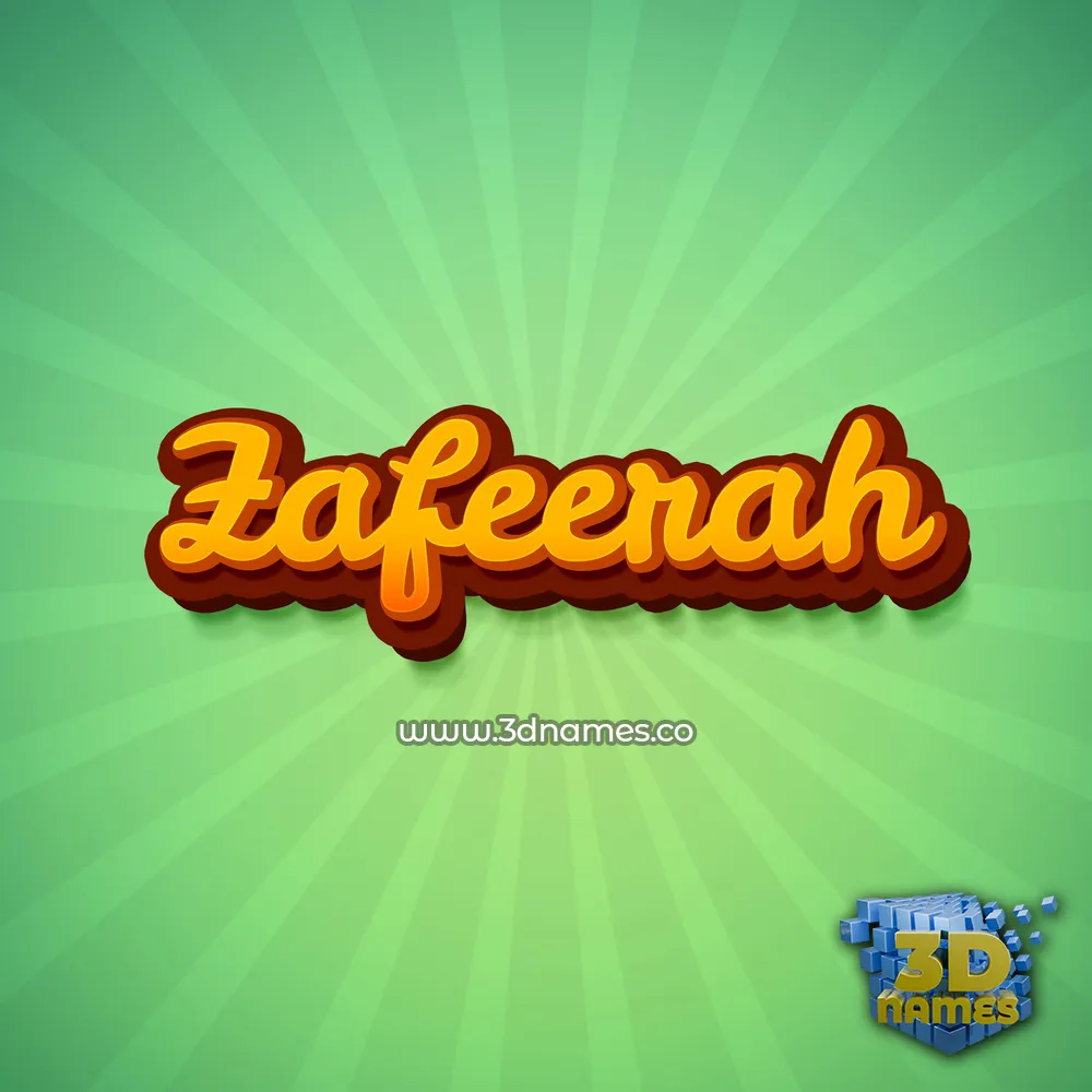 zafeerah in Green Rays style - 3D name wallpaper