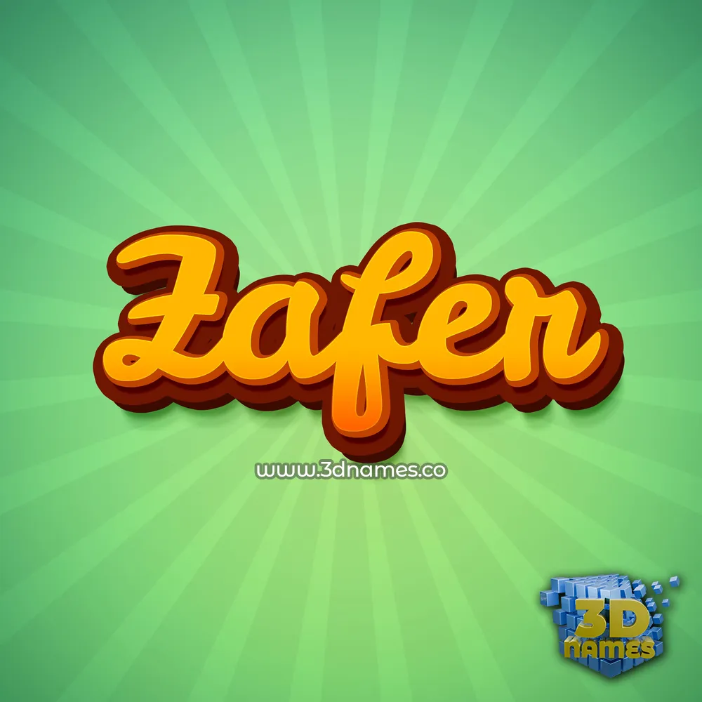 zafer in Green Rays style - 3D name wallpaper