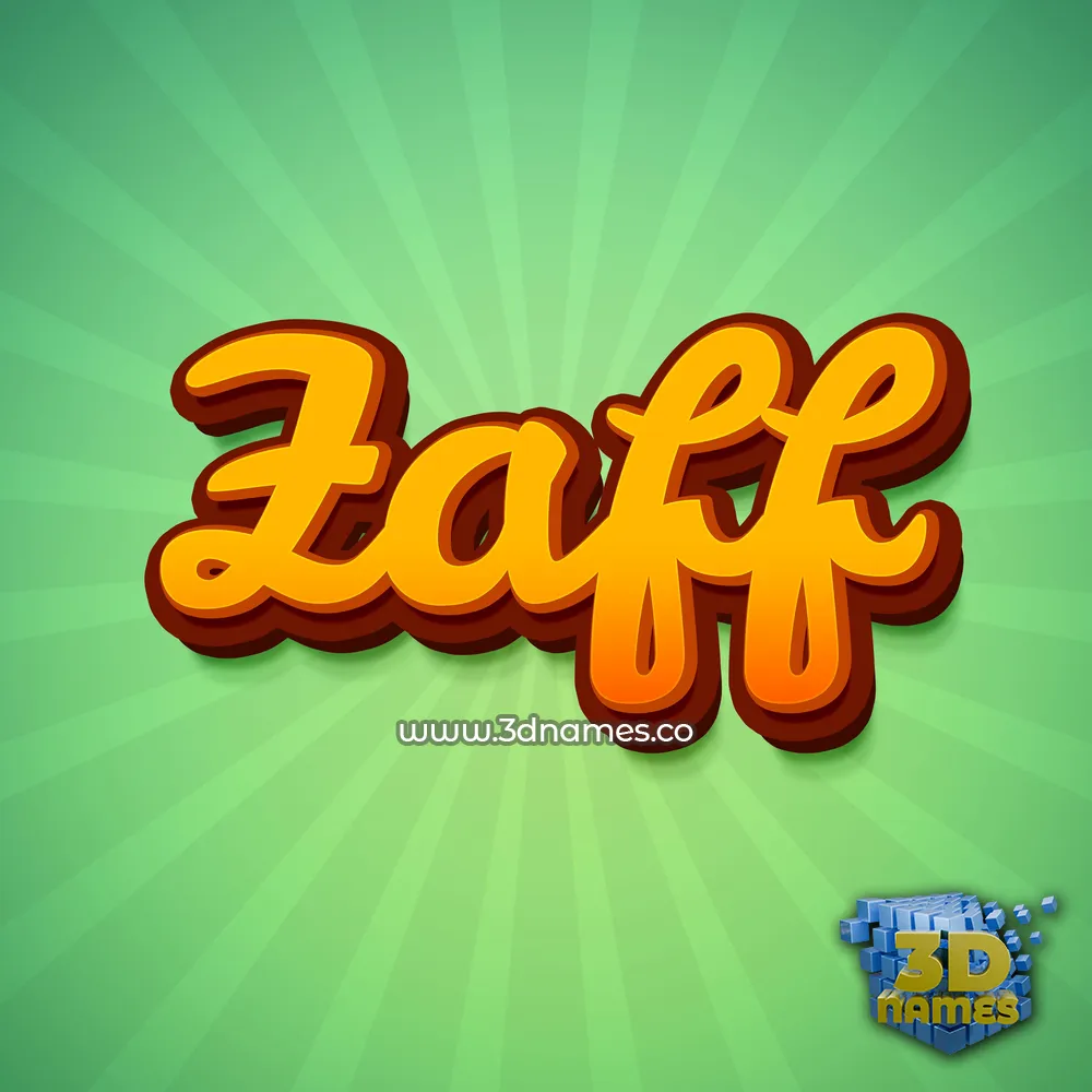 zaff in Green Rays style - 3D name wallpaper