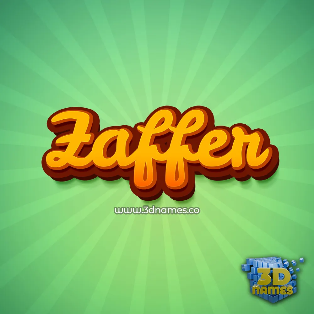 zaffer in Green Rays style - 3D name wallpaper