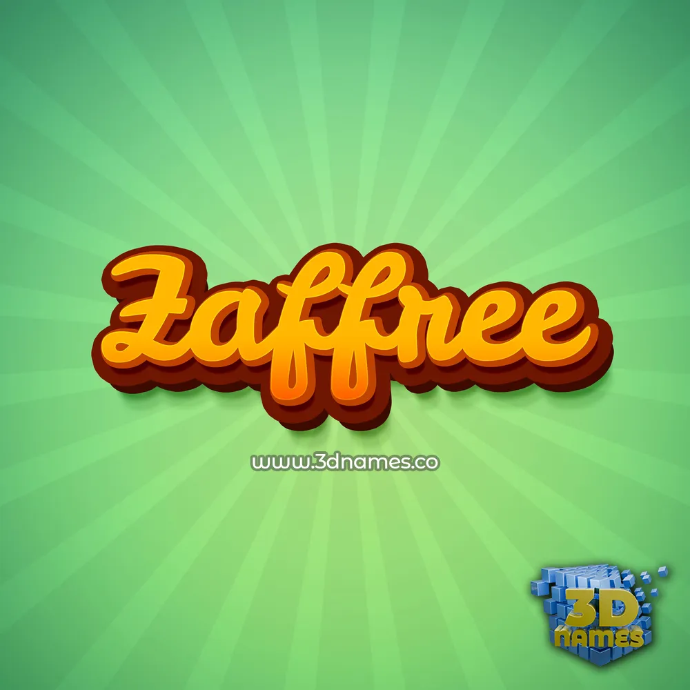 zaffree in Green Rays style - 3D name wallpaper