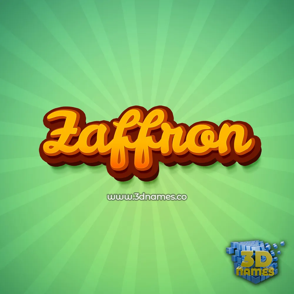 zaffron in Green Rays style - 3D name wallpaper