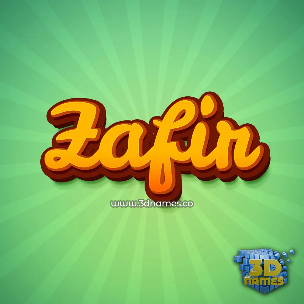 zafir in Green Rays style - 3D name wallpaper
