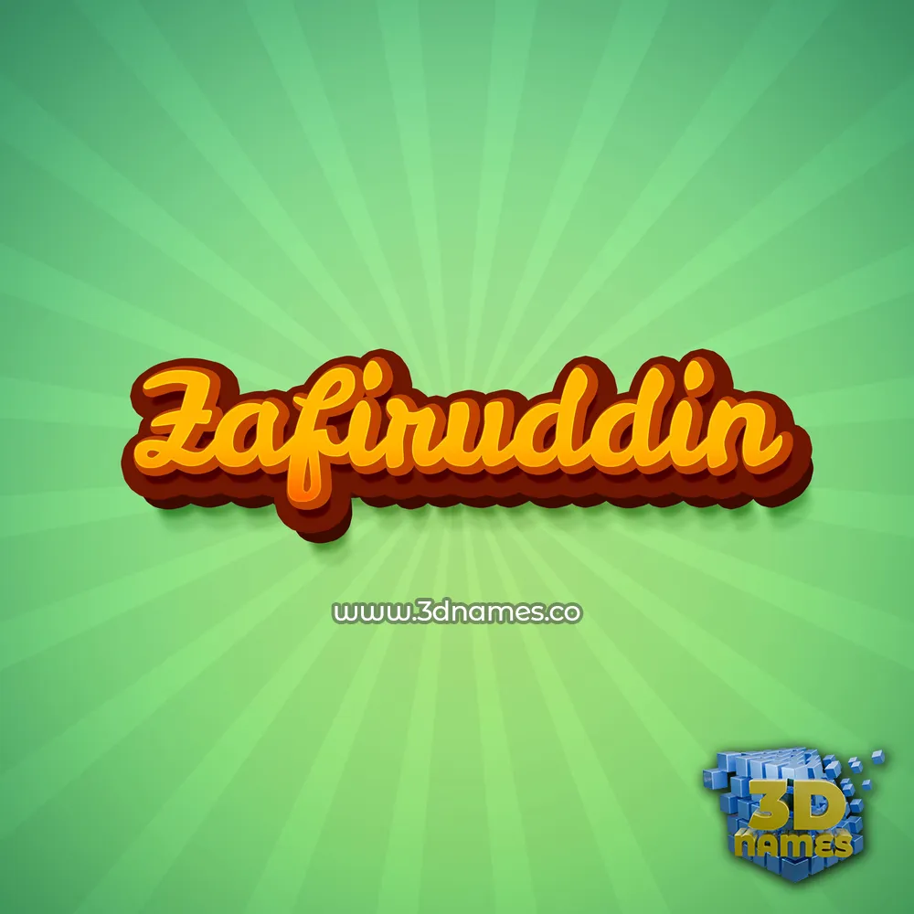 zafiruddin in Green Rays style - 3D name wallpaper