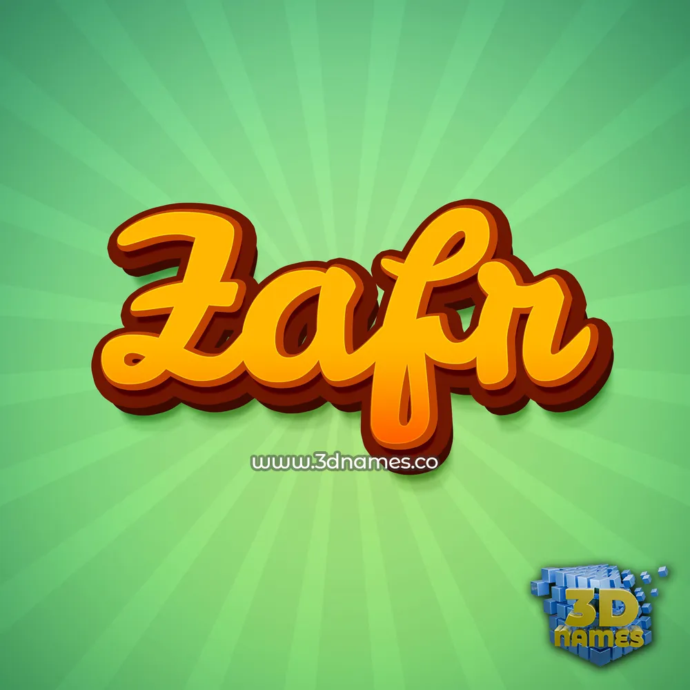 zafr in Green Rays style - 3D name wallpaper