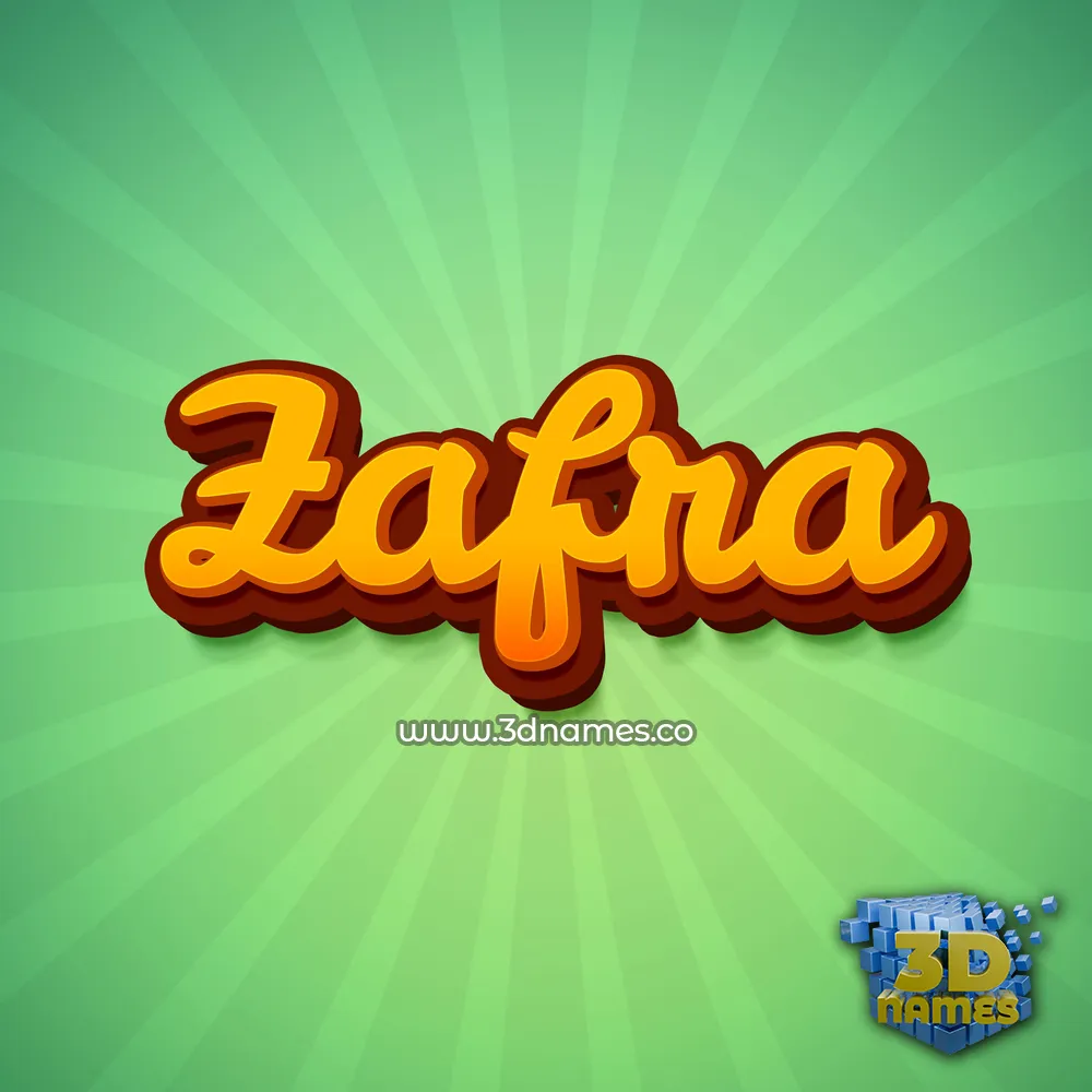 zafra in Green Rays style - 3D name wallpaper