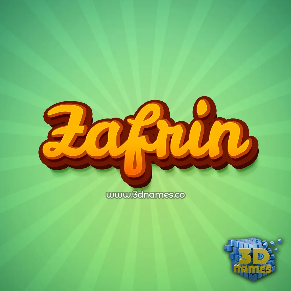 zafrin in Green Rays style - 3D name wallpaper