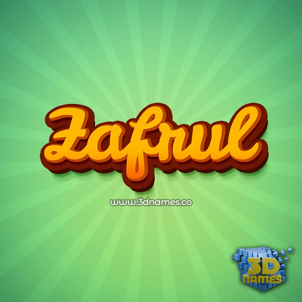 zafrul in Green Rays style - 3D name wallpaper