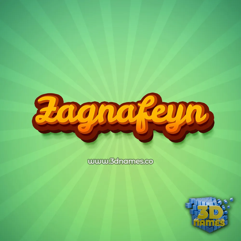 zagnafeyn in Green Rays style - 3D name wallpaper