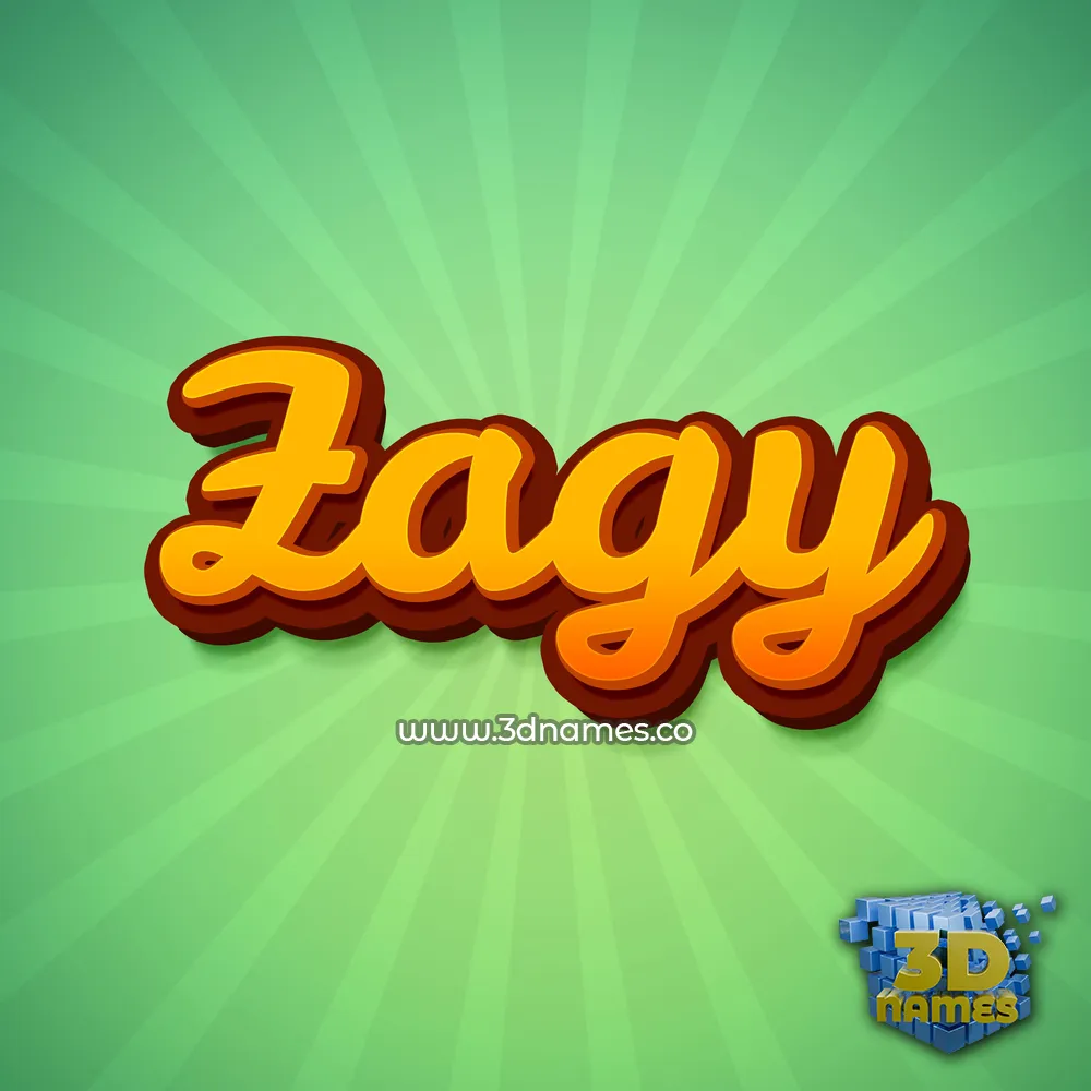 zagy in Green Rays style - 3D name wallpaper