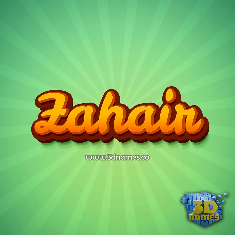 zahair in Green Rays style - 3D name wallpaper