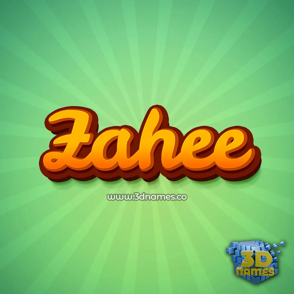 zahee in Green Rays style - 3D name wallpaper