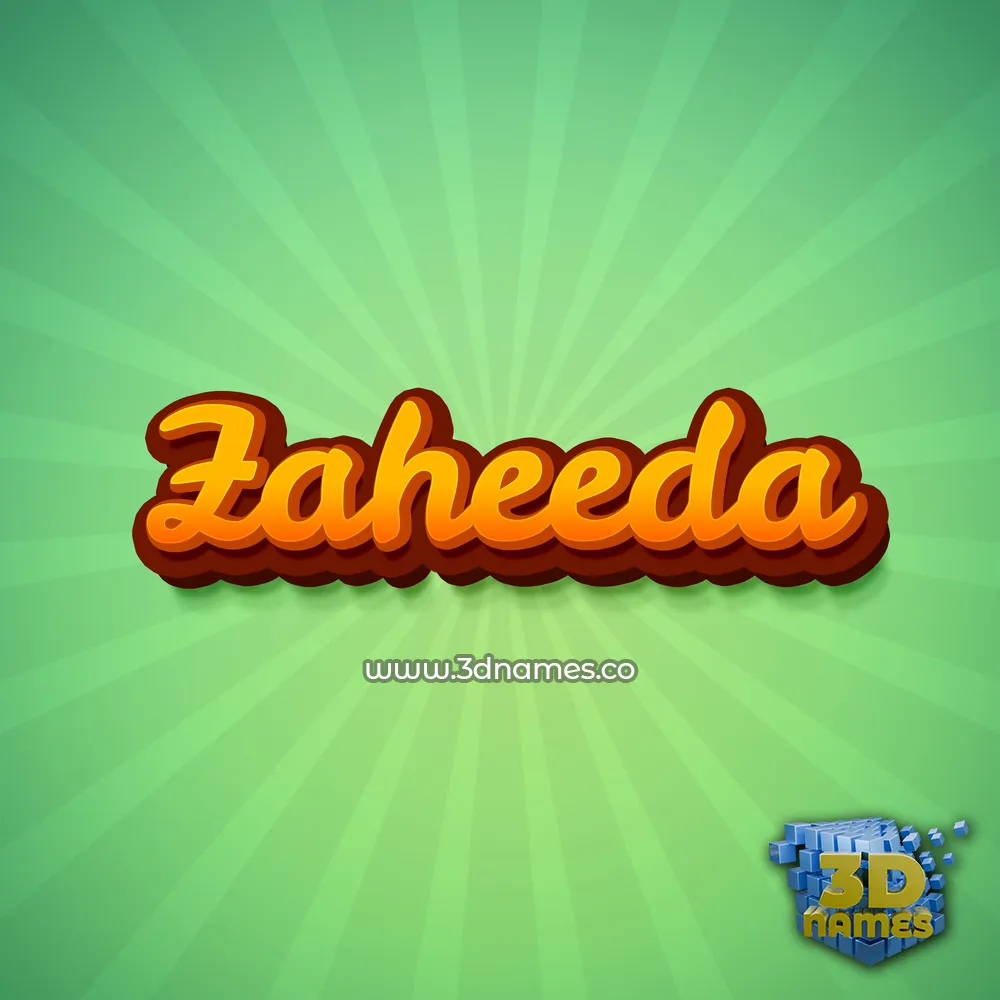 zaheeda in Green Rays style - 3D name wallpaper