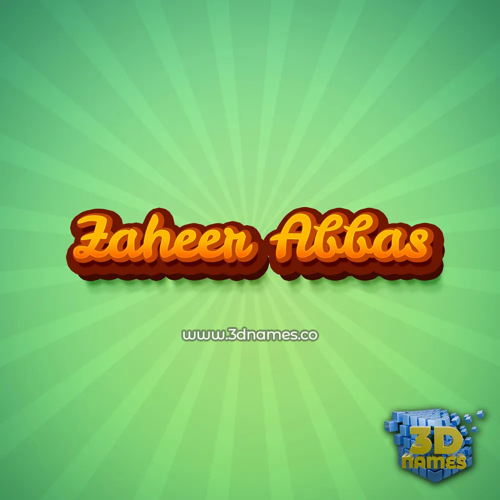 zaheer abbas in Green Rays style - 3D name wallpaper