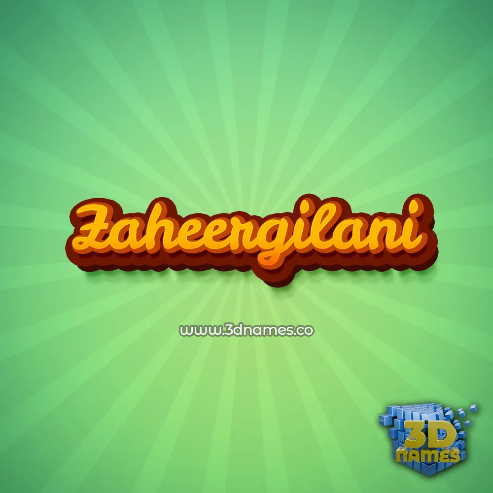 zaheergilani in Green Rays style - 3D name wallpaper