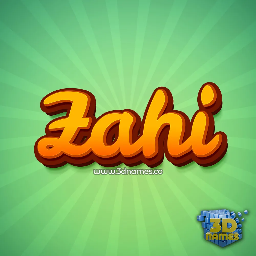 zahi in Green Rays style - 3D name wallpaper