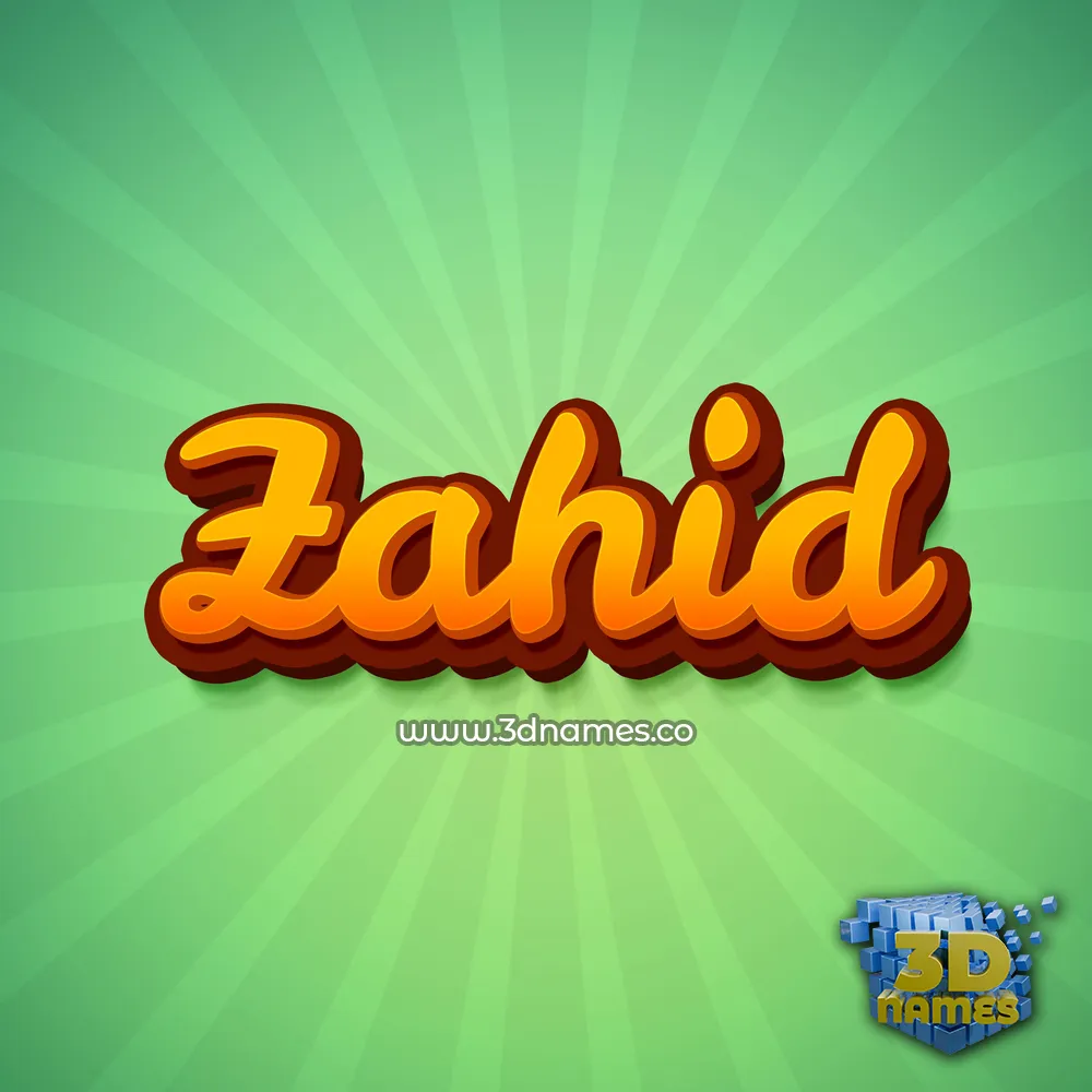 zahid in Green Rays style - 3D name wallpaper