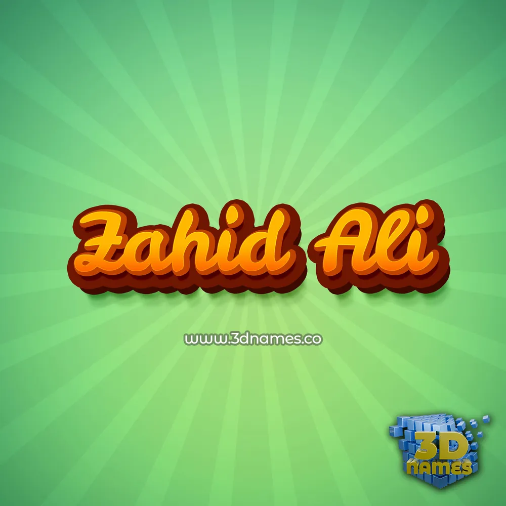 zahid ali in Green Rays style - 3D name wallpaper