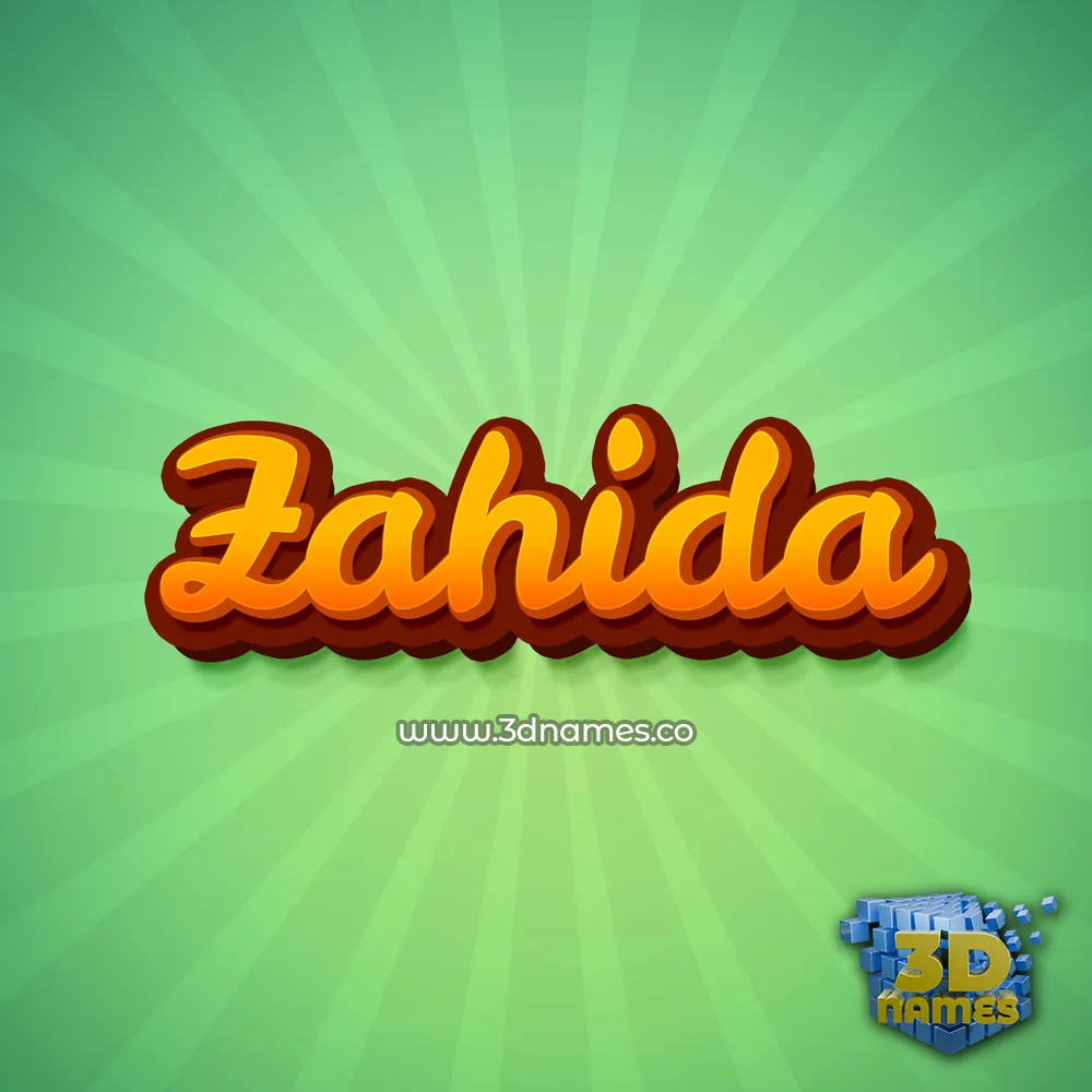 zahida in Green Rays style - 3D name wallpaper