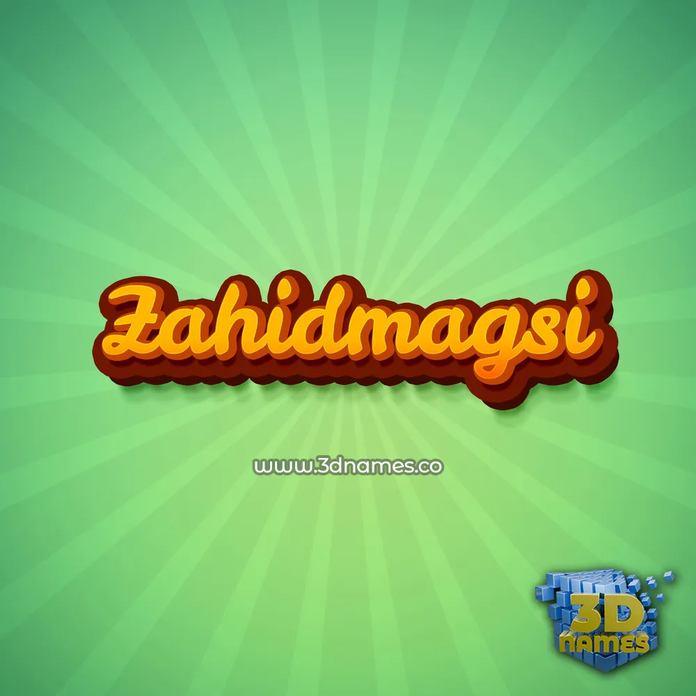 zahidmagsi in Green Rays style - 3D name wallpaper