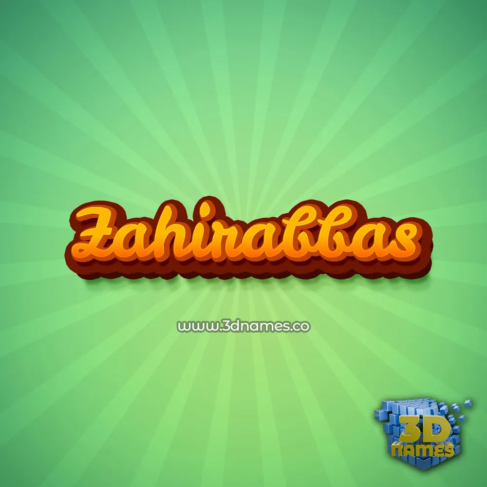 zahirabbas in Green Rays style - 3D name wallpaper