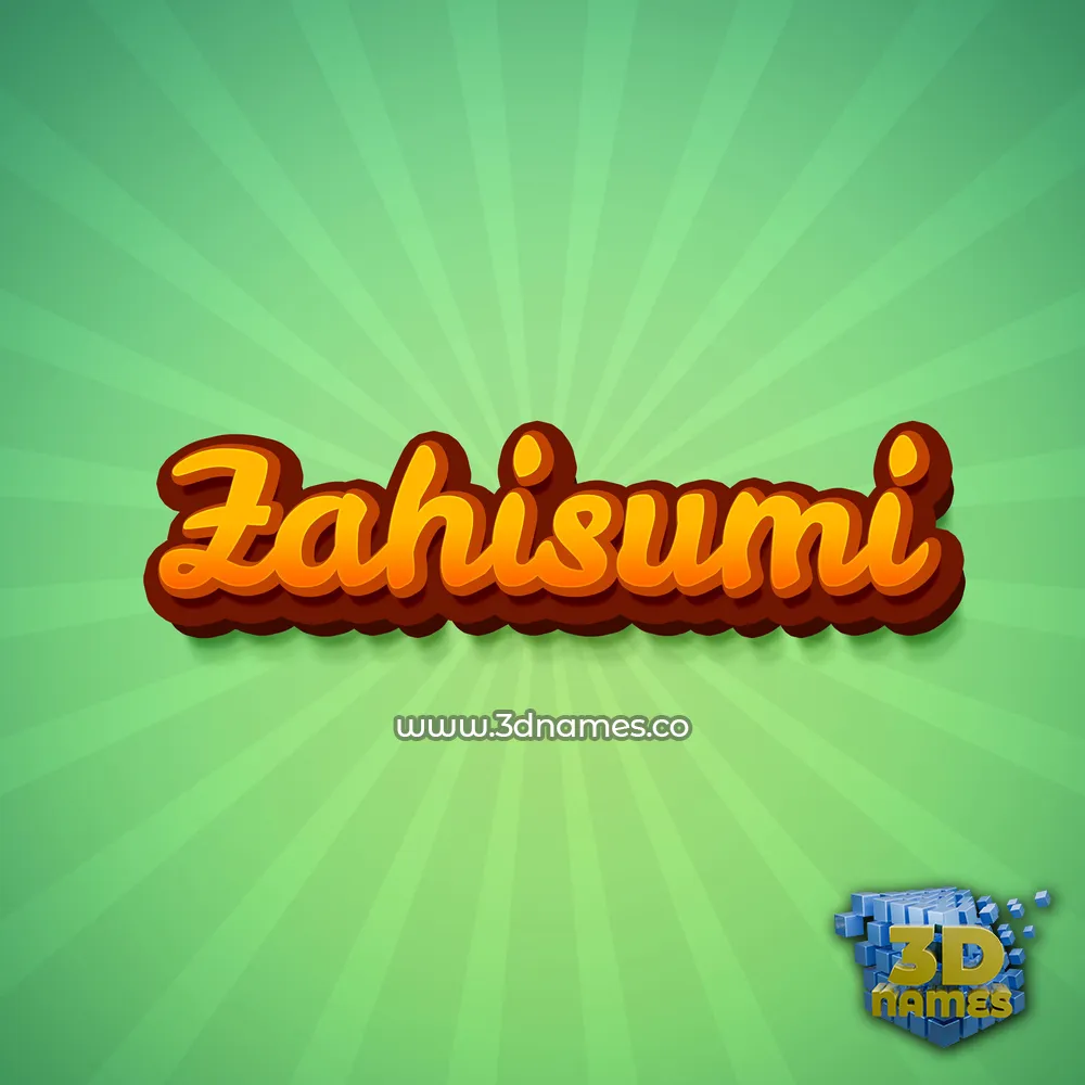 zahisumi in Green Rays style - 3D name wallpaper