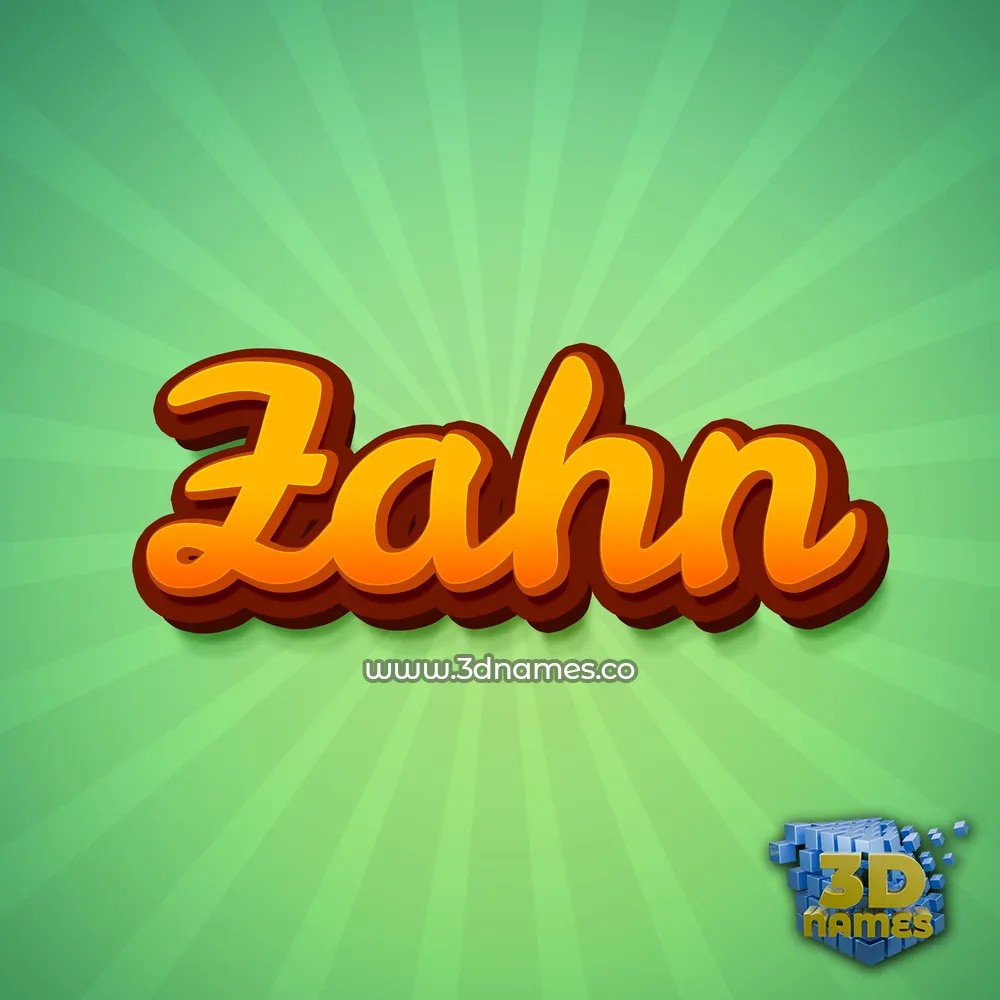 zahn in Green Rays style - 3D name wallpaper