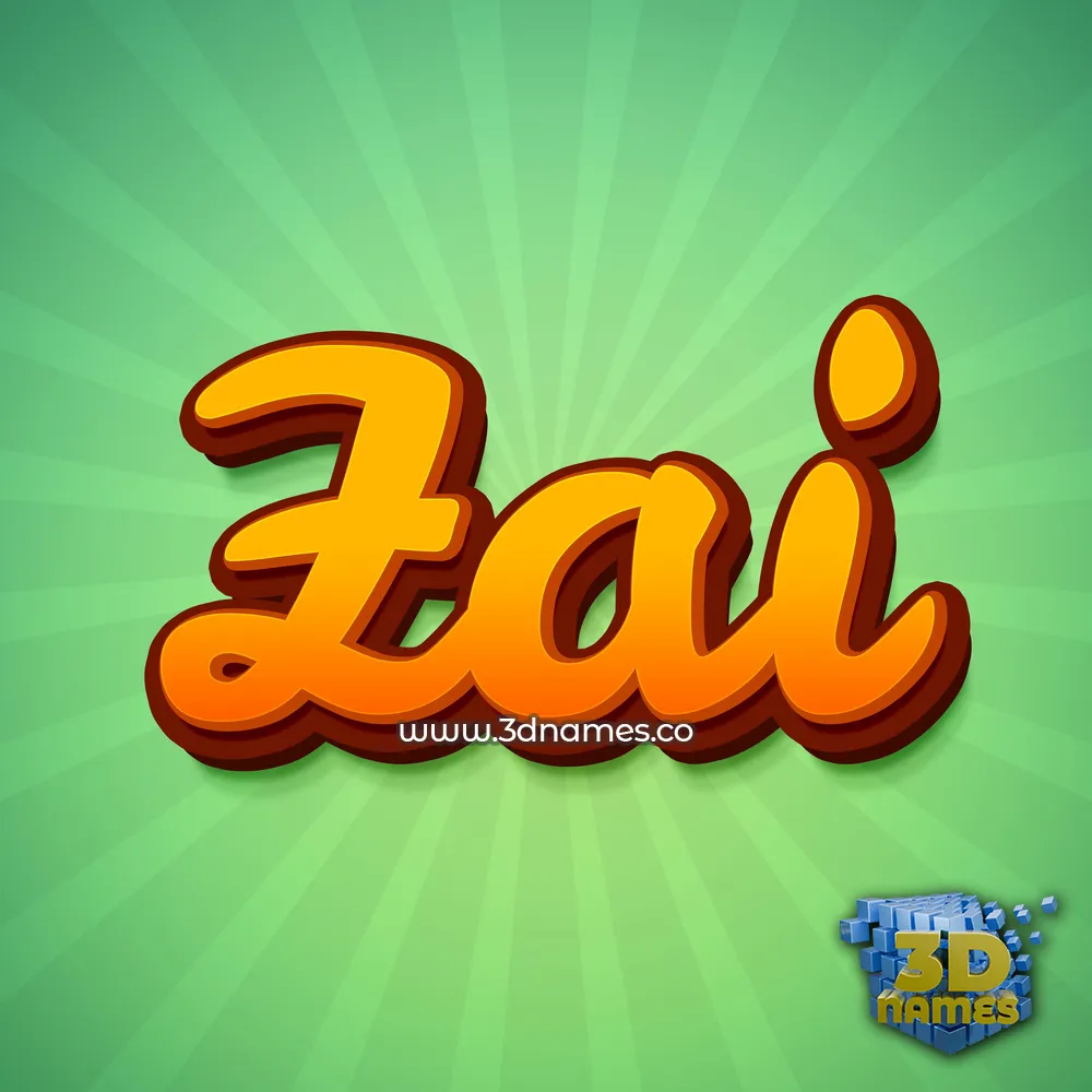 zai in Green Rays style - 3D name wallpaper