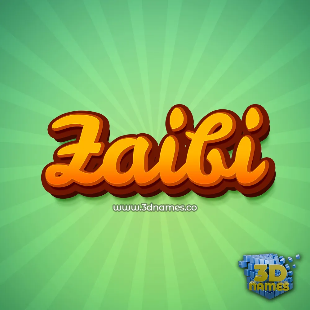 zaibi in Green Rays style - 3D name wallpaper