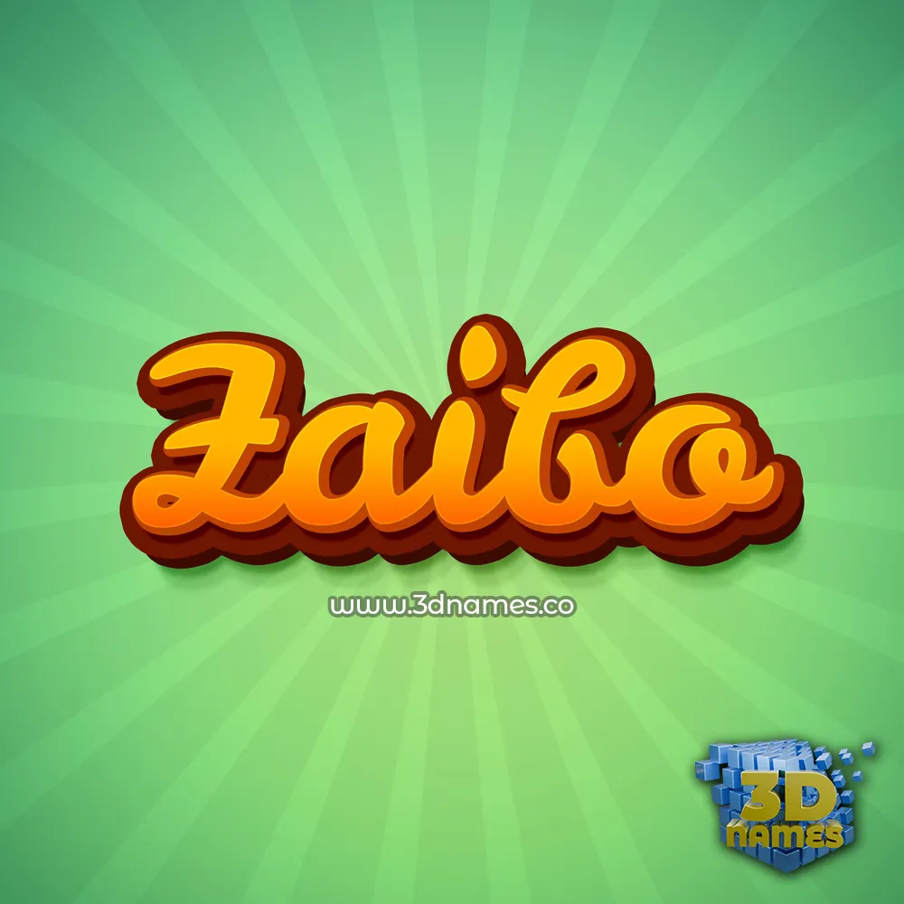 zaibo in Green Rays style - 3D name wallpaper
