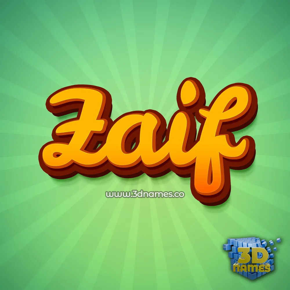 zaif in Green Rays style - 3D name wallpaper
