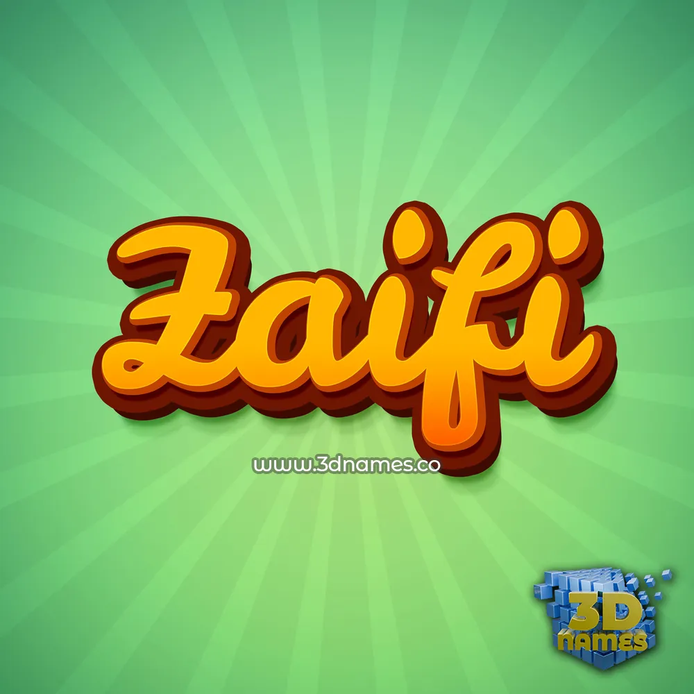 zaifi in Green Rays style - 3D name wallpaper