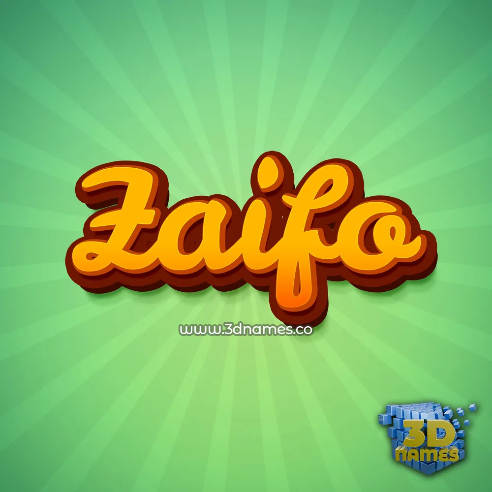 zaifo in Green Rays style - 3D name wallpaper