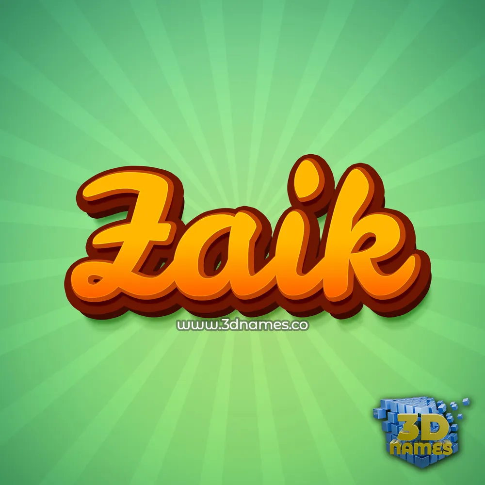 zaik in Green Rays style - 3D name wallpaper