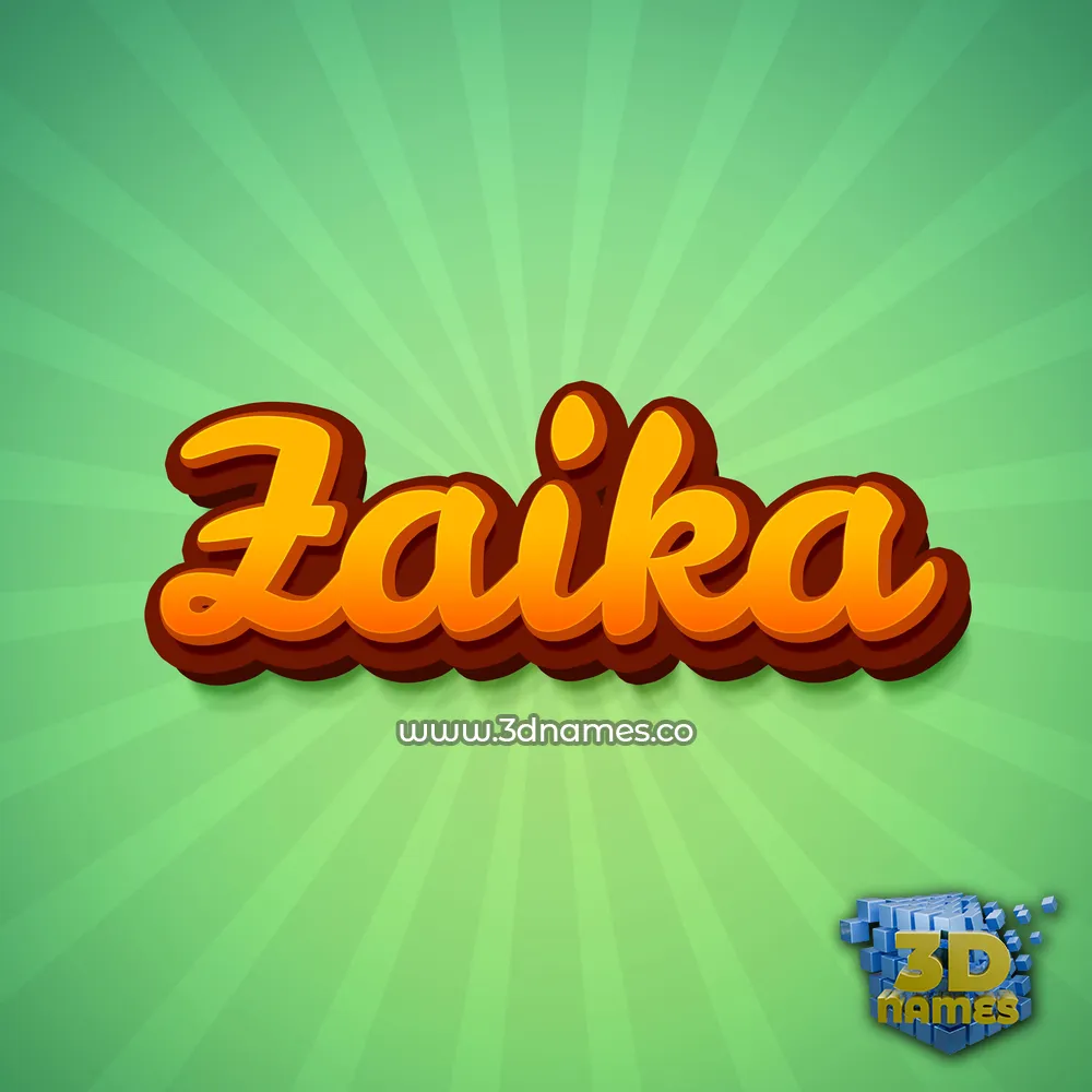 zaika in Green Rays style - 3D name wallpaper