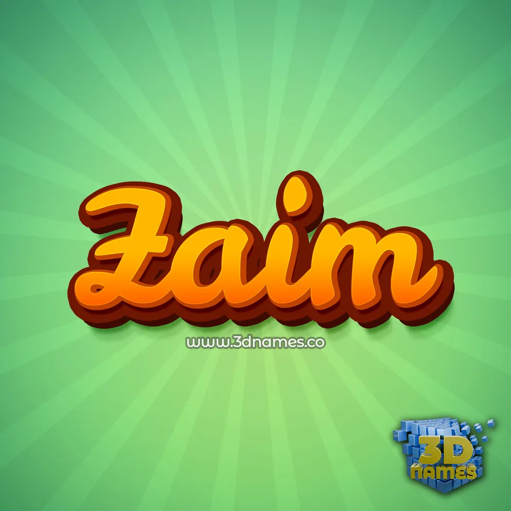 zaim in Green Rays style - 3D name wallpaper