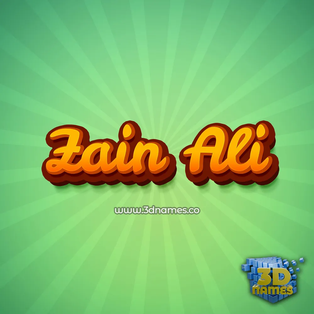 zain ali in Green Rays style - 3D name wallpaper