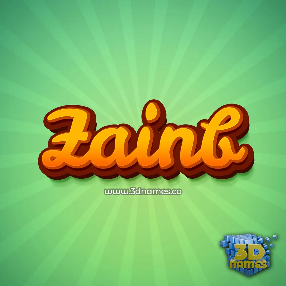 zainb in Green Rays style - 3D name wallpaper