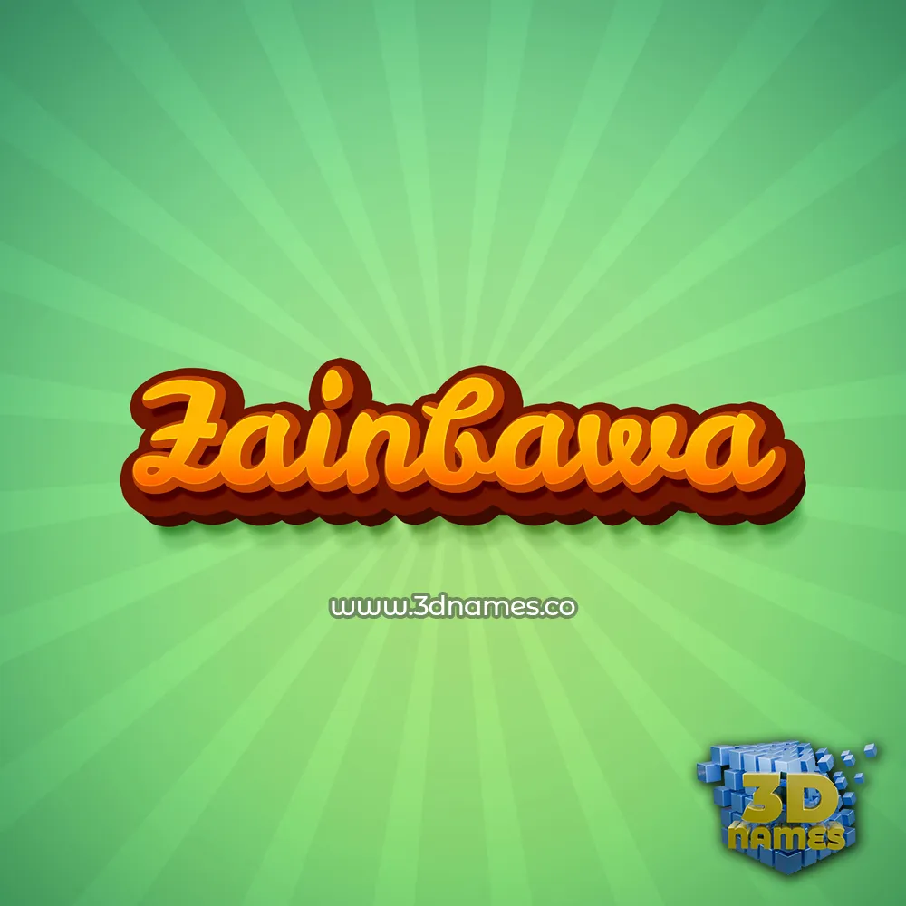zainbawa in Green Rays style - 3D name wallpaper