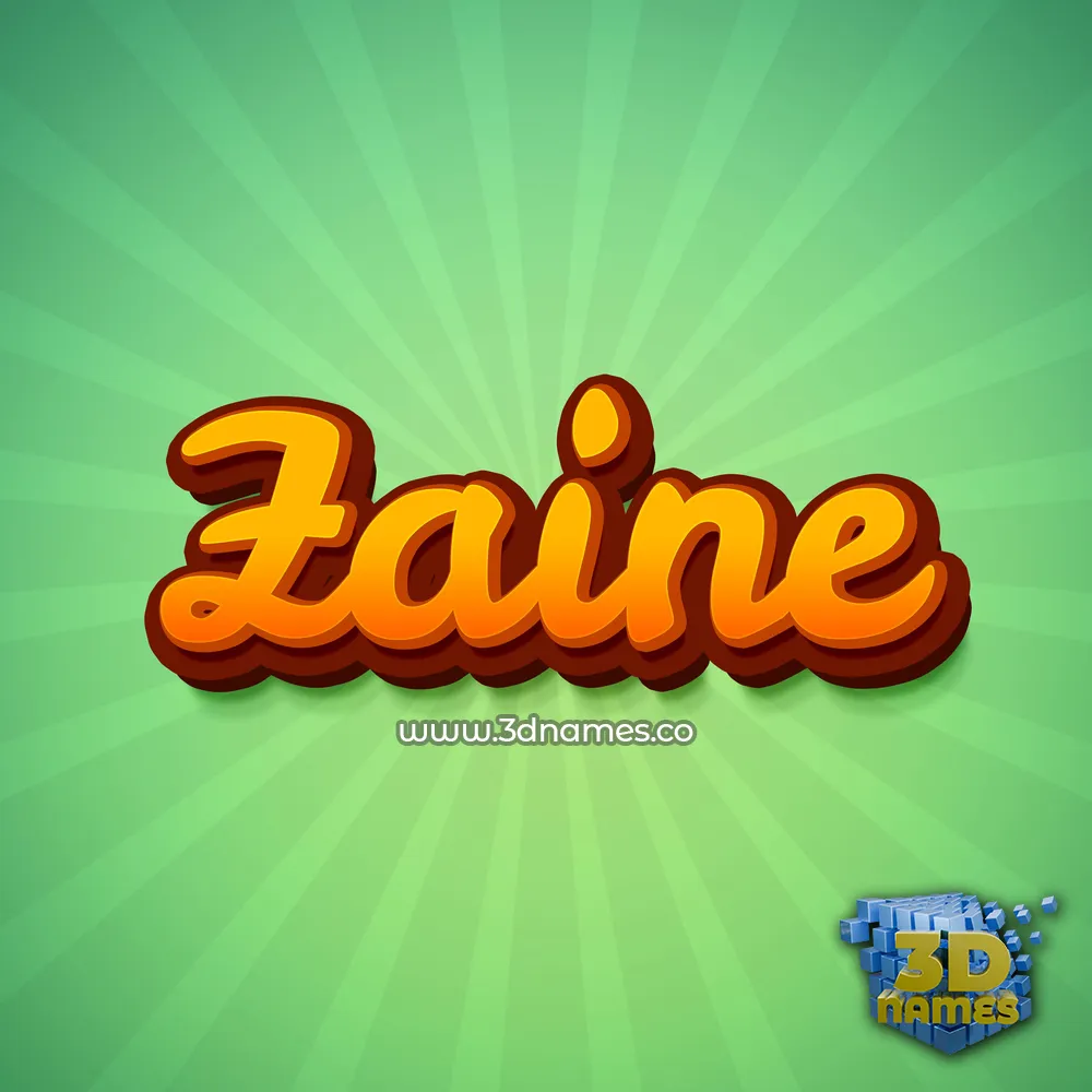zaine in Green Rays style - 3D name wallpaper
